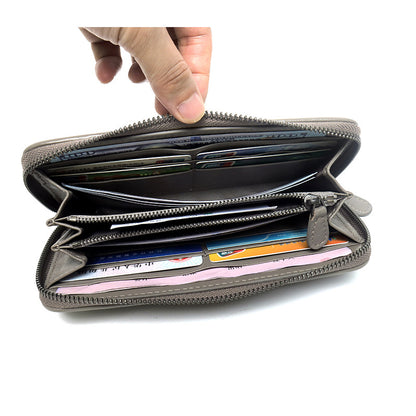 Handmde Woven Leather Long Wallet