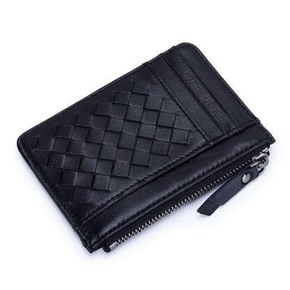 Woven Sheepskin Coin Purse Card Holder