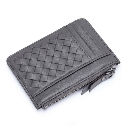 Woven Sheepskin Coin Purse Card Holder