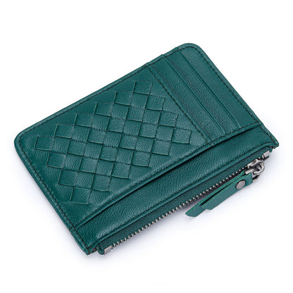 Woven Sheepskin Coin Purse Card Holder