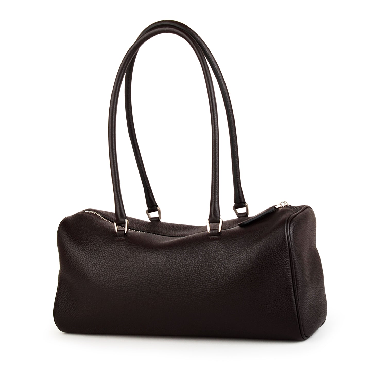 Donnain Premium Cowhide Coffee Boston Bag, Women's Versatile Single-Shoulder Handbag