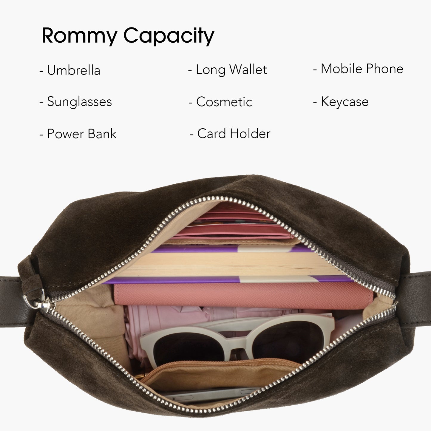 Women's suede handbag, high-end minimalist crossbody bag, suitable for work commute