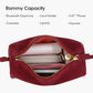 New red suede mini handbag, solid color minimalist crossbody bag