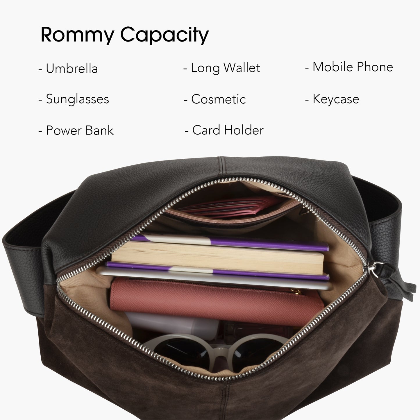 Large women's genuine leather handbag, spacious fashionable crossbody bag