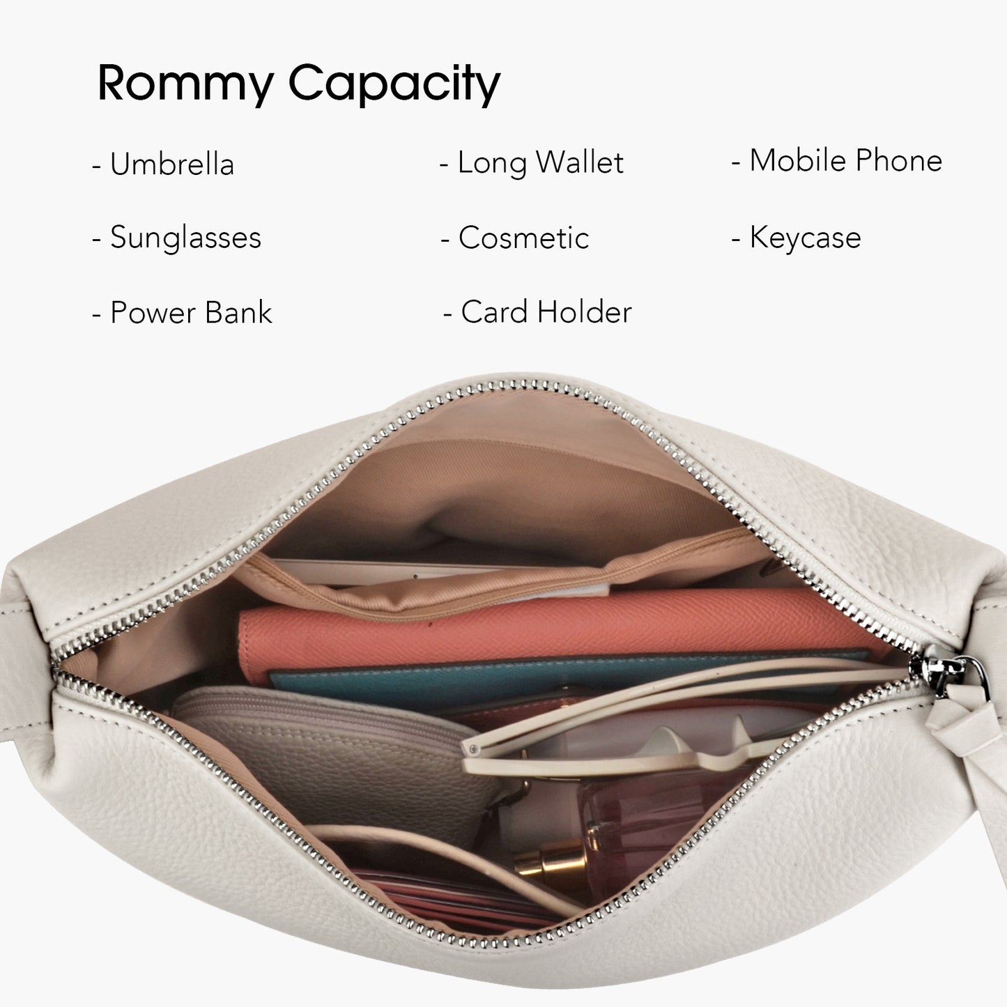 Natural cowhide solid color handbag, fashionable versatile women's crossbody bag