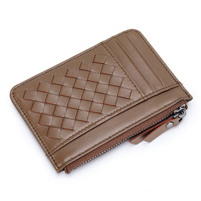 Woven Sheepskin Coin Purse Card Holder