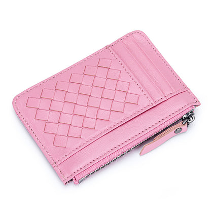 Woven Sheepskin Coin Purse Card Holder
