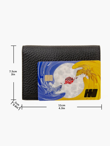 Donnain Fashion Genuine Leather Minimalist Credit Card Holder for Women & Men