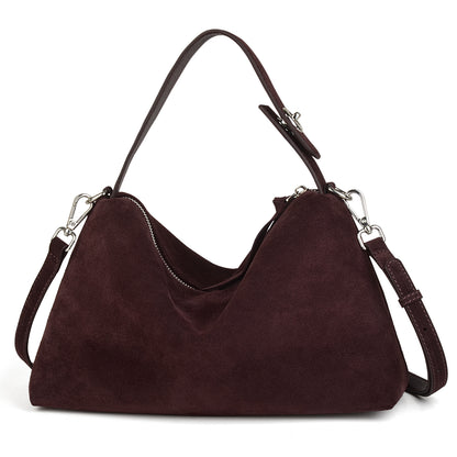 Coffee Suede Tote Handbag