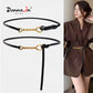 Real Leather Slim Belt Women's Fashion Trend Metal Buckle With Suit Dress Shirt Waist Chain