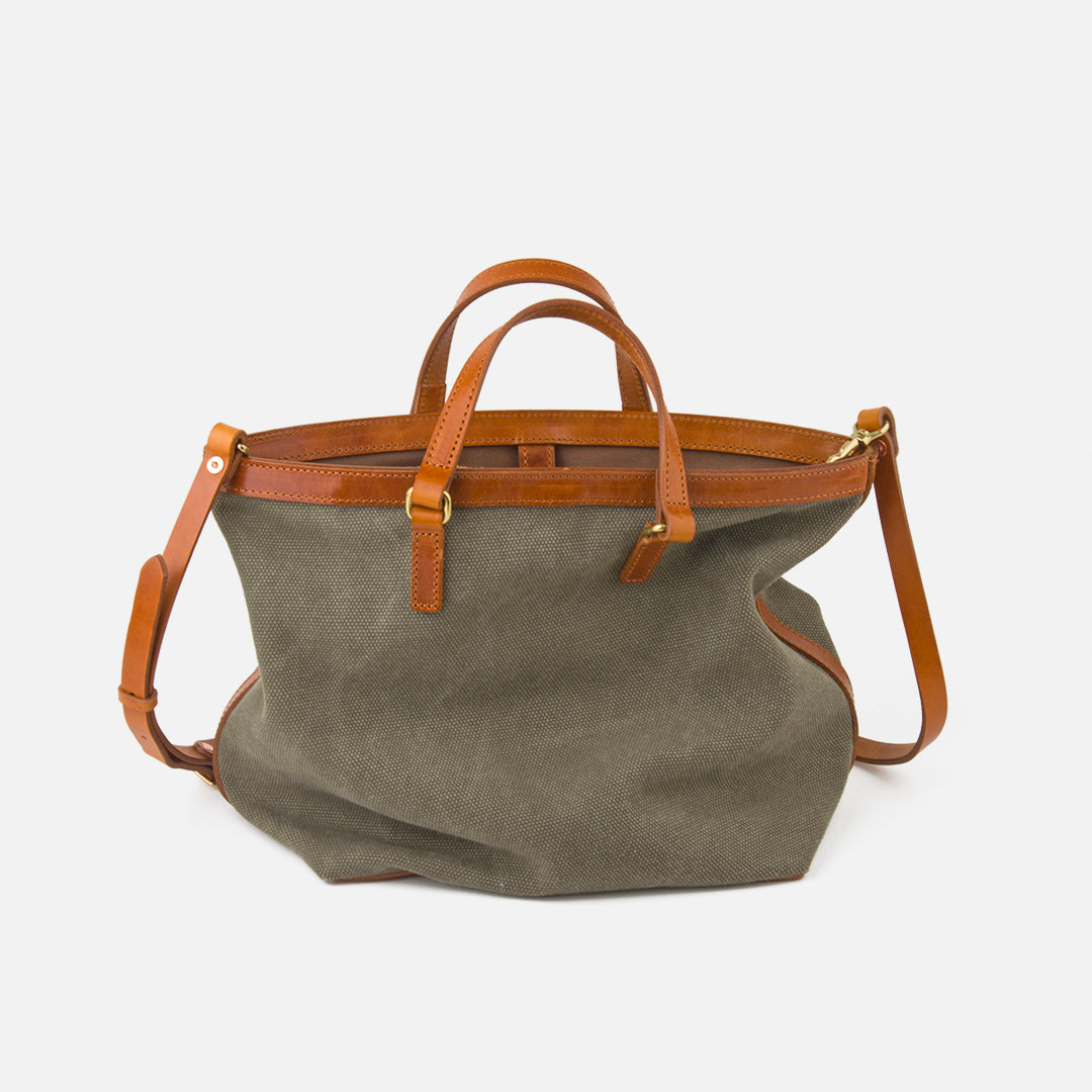 NEW COLLECTION Vegetable Leather and Canvas Tote Bag