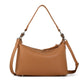 Donnain brown leather fabric tote bag, women's shoulder and crossbody bag