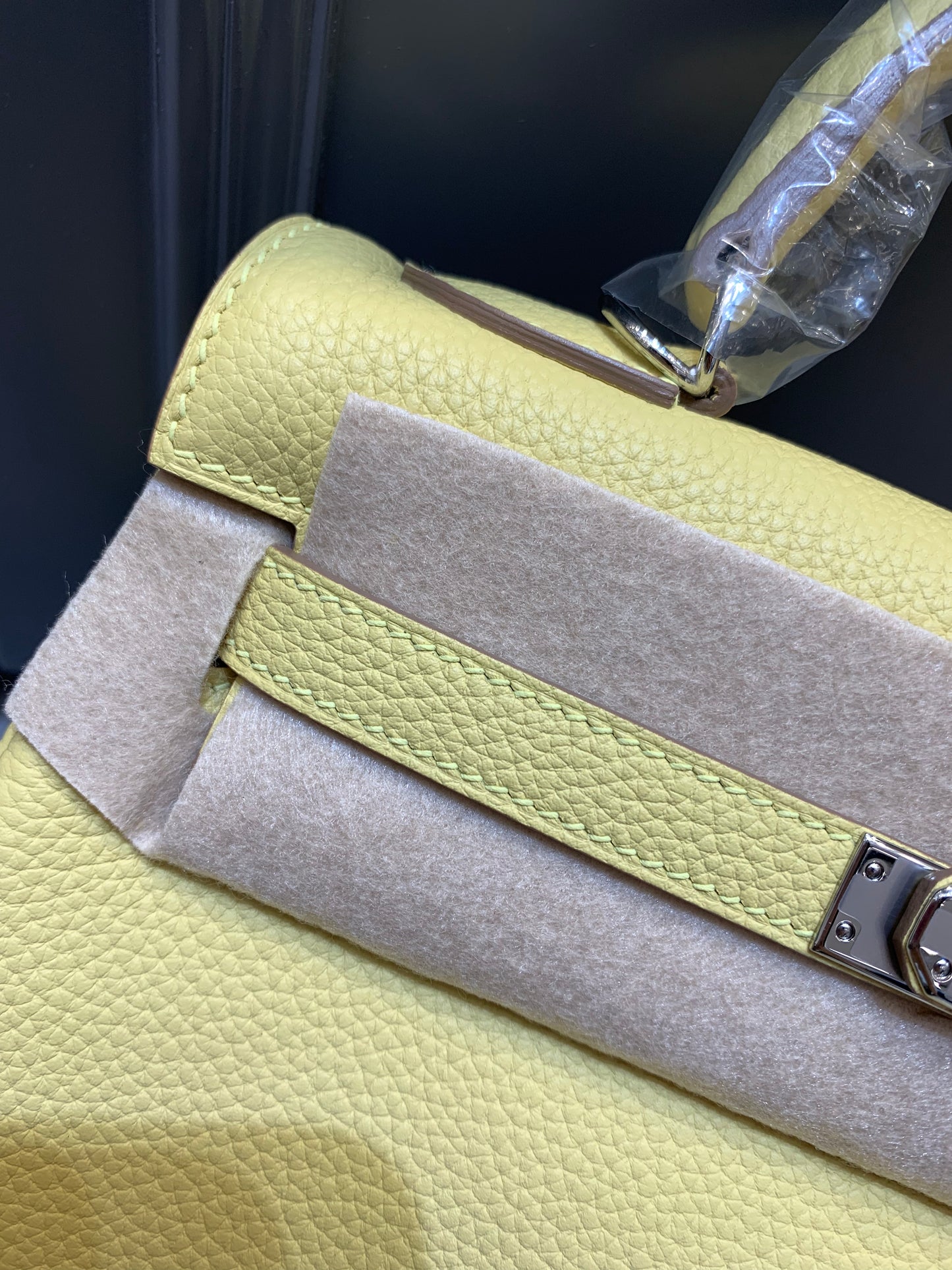 Yellow Handbag Elegant Premium Leather