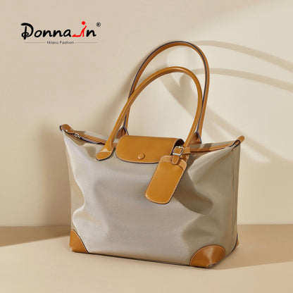 Luxury Leather Waterproof Canvas Tote Bag