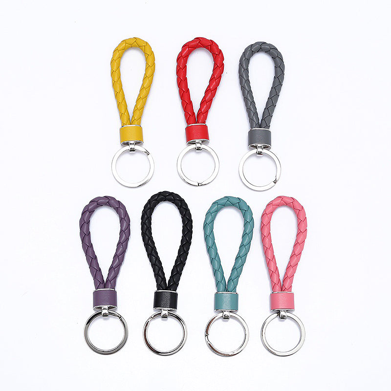 Colorful Woven Leather Key Chain