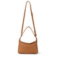 Donnain brown leather fabric tote bag, women's shoulder and crossbody bag