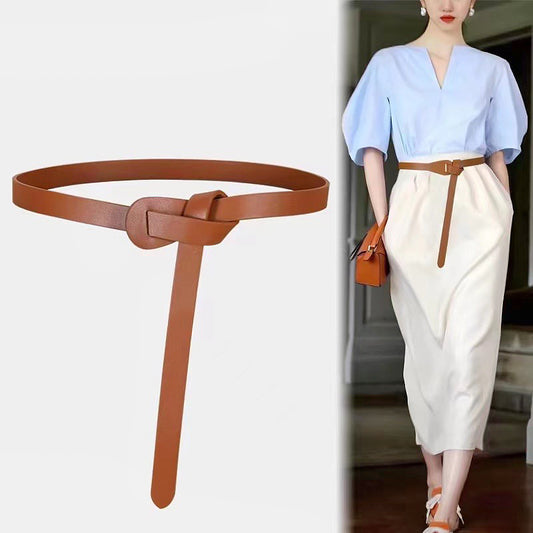 Soft Leather Slim Waist Belts for Dress