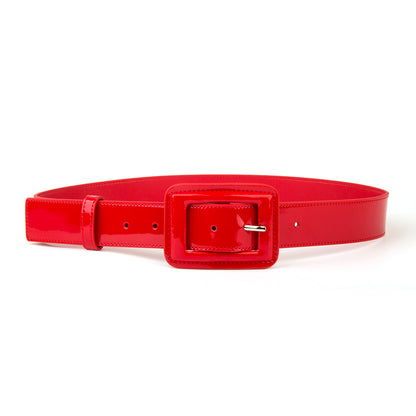 Fashion Patent Leather Women Belts Red