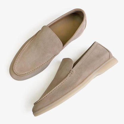 Haze Blue Suede Leather Penny Loafers