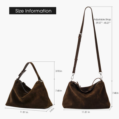 Coffee Suede Tote Handbag