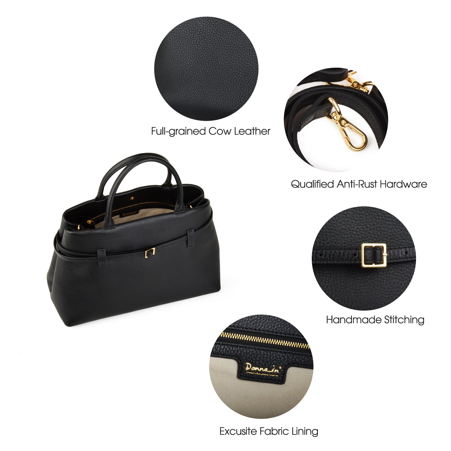 Large women's handheld work bag, high-quality cowhide large-capacity handbag