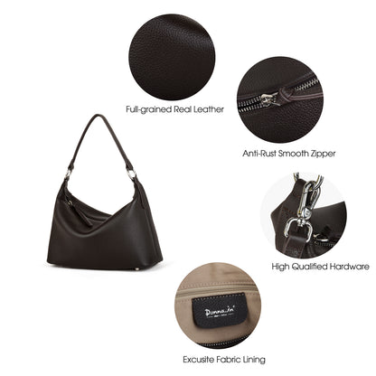 Leather Hobo Tote Bag