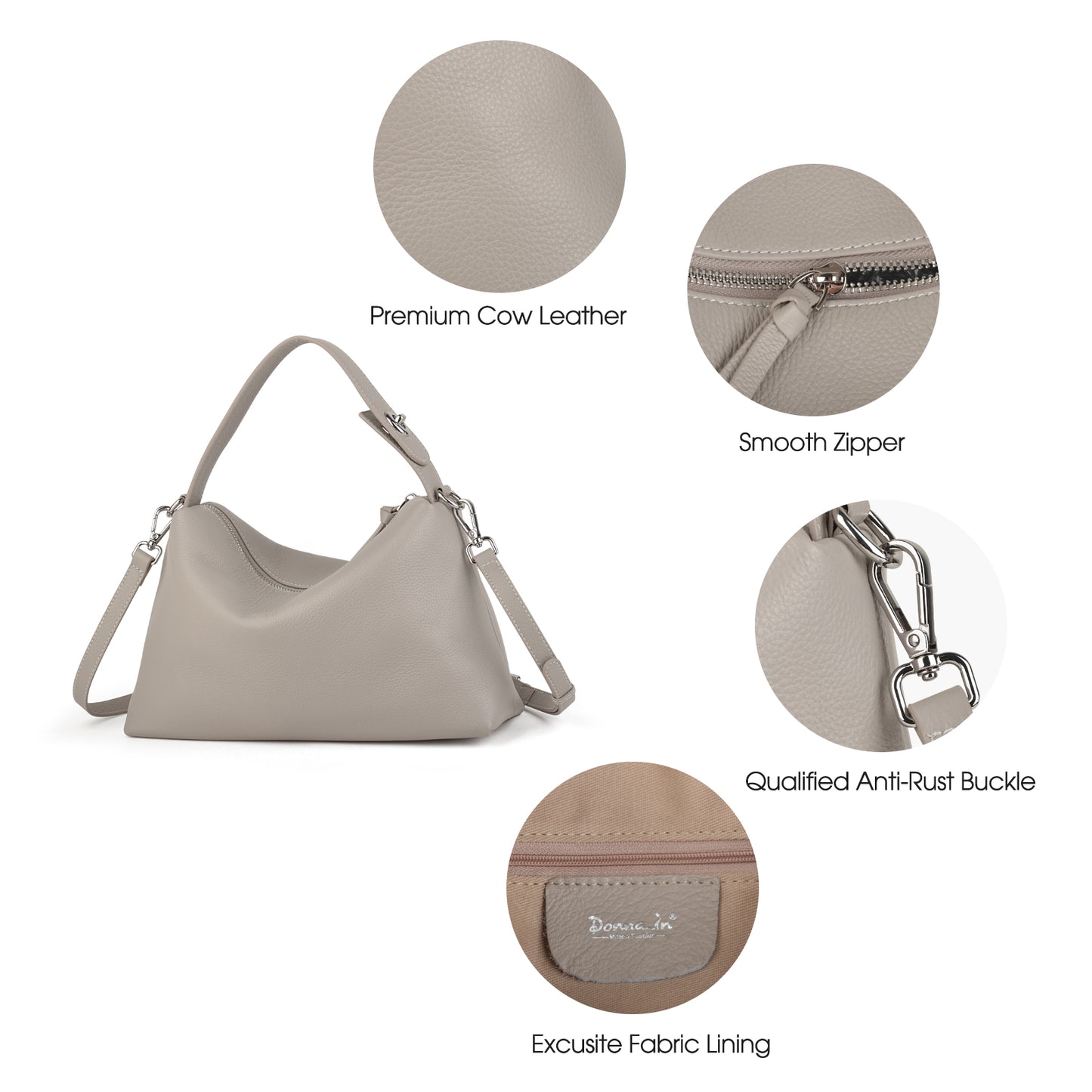 High-end leather women's handbag and crossbody bag, simple and sophisticated, suitable for work and commuting