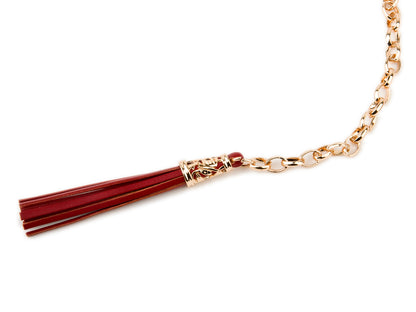 Ladies Belt Woven Leather Tassel Waist Belt Chain Adornment Dress Genuine Leather Slim Elegant for Lady