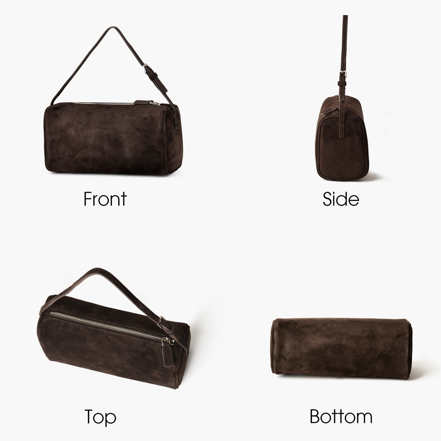 Coffee Suede Mini Crossbody Bags