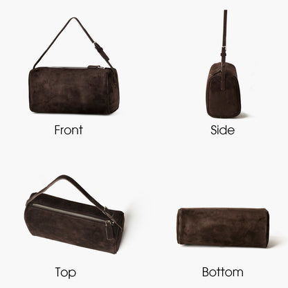 Coffee Suede Mini Crossbody Bags