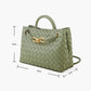 Trendy Weave Leather Tote Handbags