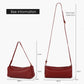 High-end full-grain leather women's crossbody bag, long bucket bag, simple handbag with adjustable shoulder strap