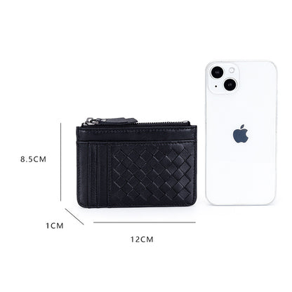 Woven Sheepskin Coin Purse Card Holder