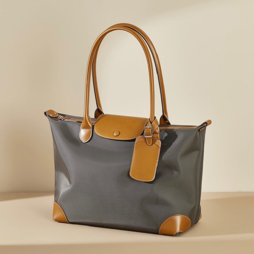 Luxury Leather Waterproof Canvas Tote Bag