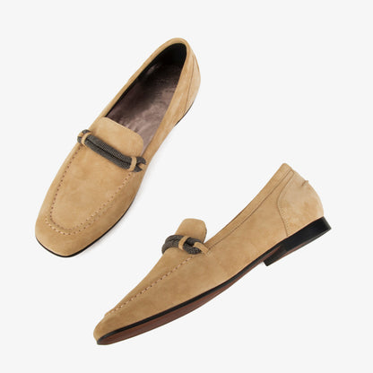 Luxury Suede Leather Flat Loafers For Women