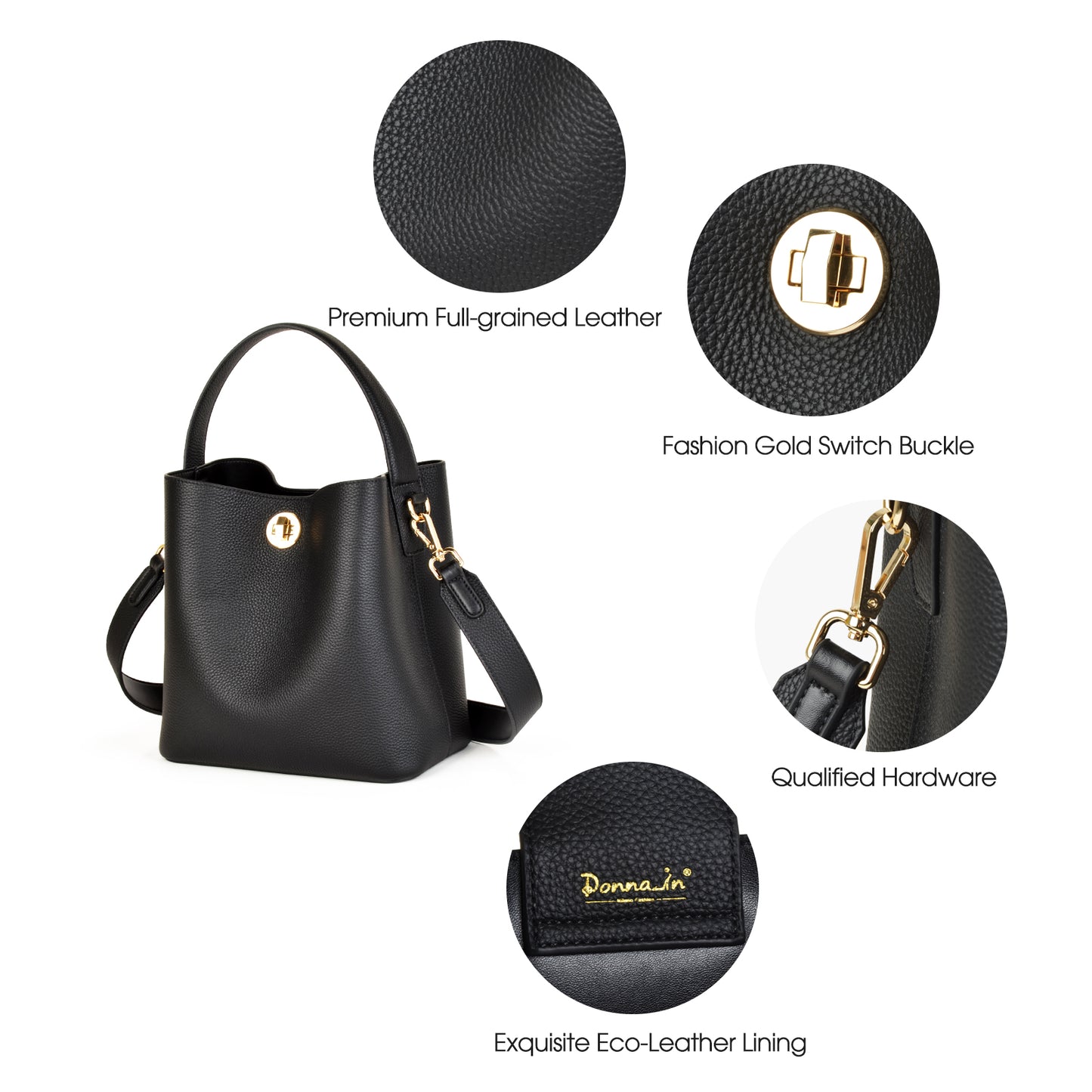 Bucket Bag with Wide Strap