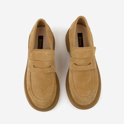 Platform Chunky Heels Loafer For Women Maillard Style