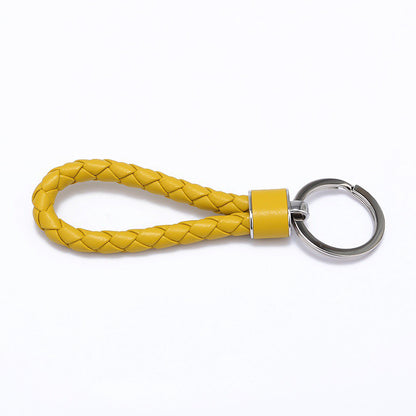 Colorful Woven Leather Key Chain