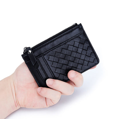 Woven Sheepskin Coin Purse Card Holder