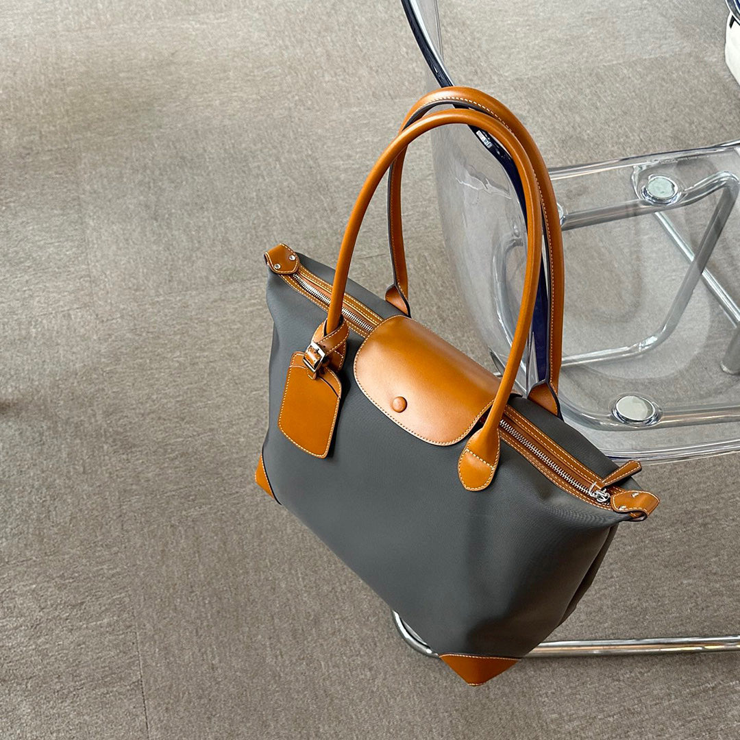 Luxury Leather Waterproof Canvas Tote Bag