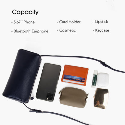 Black high-quality leather women's handbag, simple and lightweight crossbody bag