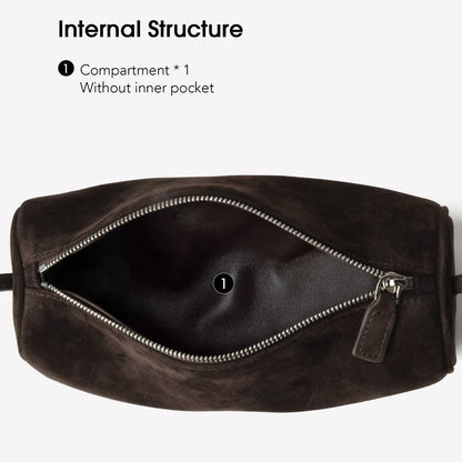 Coffee Suede Mini Crossbody Bags