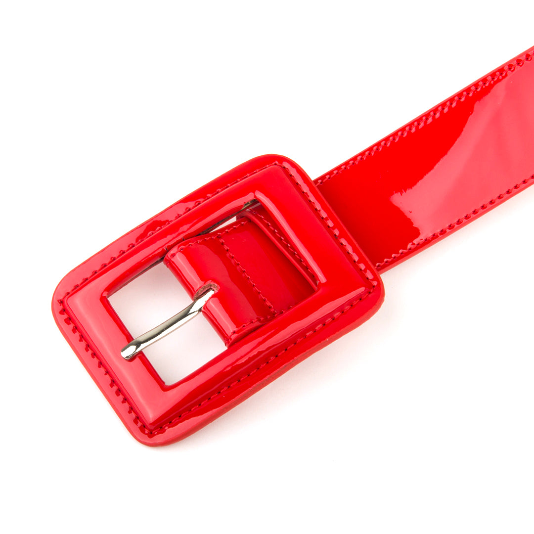 Fashion Patent Leather Women Belts Red