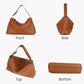 Brown leather tote and crossbody bag, suitable for commuting to work