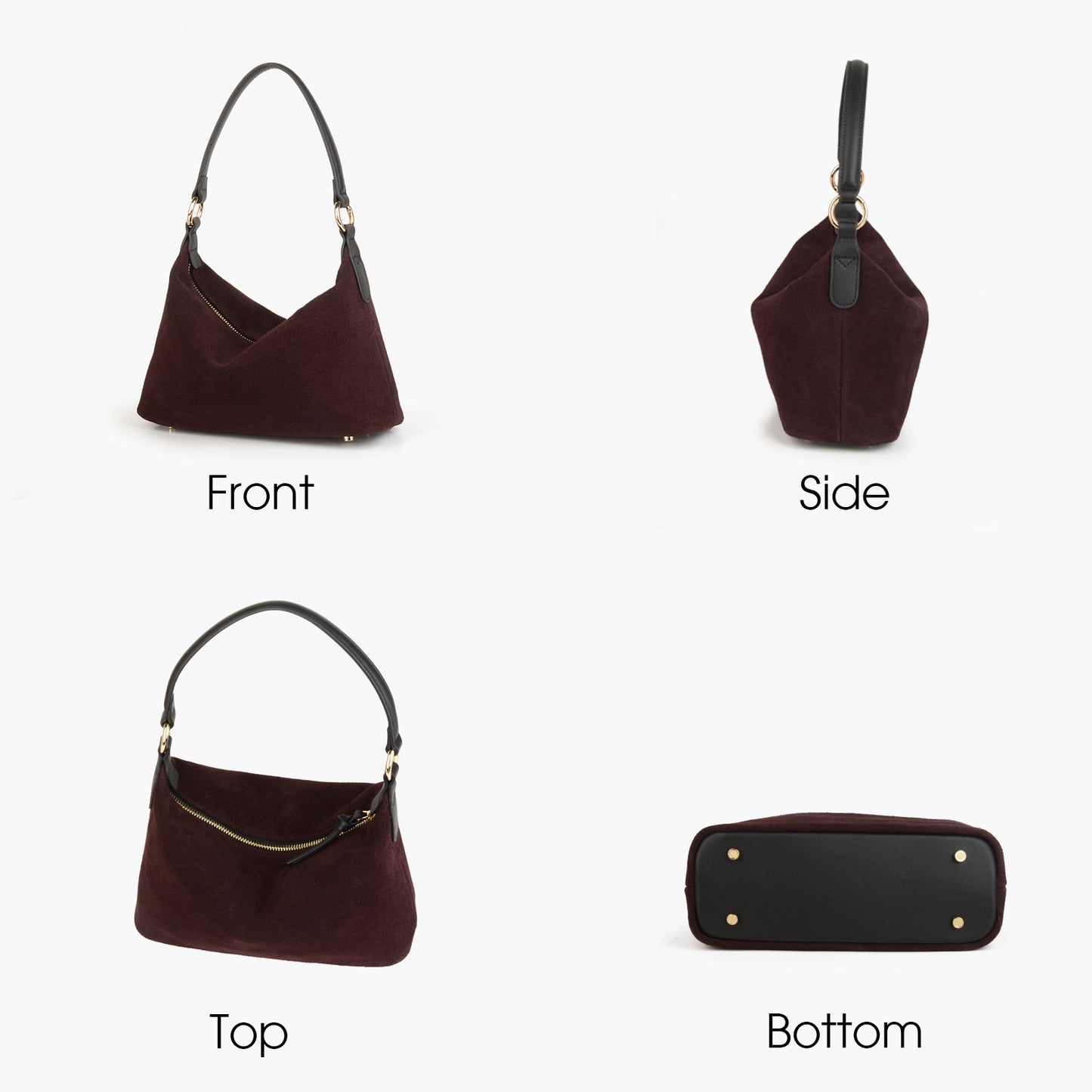 Slouchy Suede Crescent Hobo Bag for Women, Suede Trendy Shoulder Satchels Bag and Work Tote Bags for Women