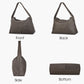 Suede Leather Crossbody Bags for Women, Slouchy Suede Shoulder Bag with Adjustable Wide Strap and Tote Handbag