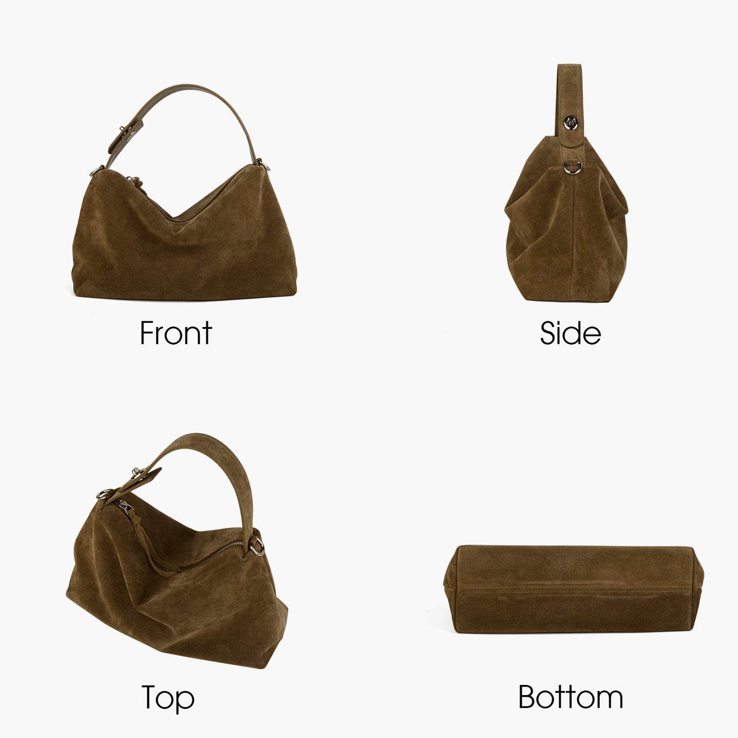 Simple suede tote and crossbody bag, large capacity suitable for commuting to work