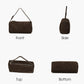 Coffee embossed suede mini handbag, women's simple adjustable shoulder strap crossbody bag