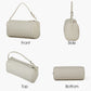 White genuine leather cylindrical women's handbag
