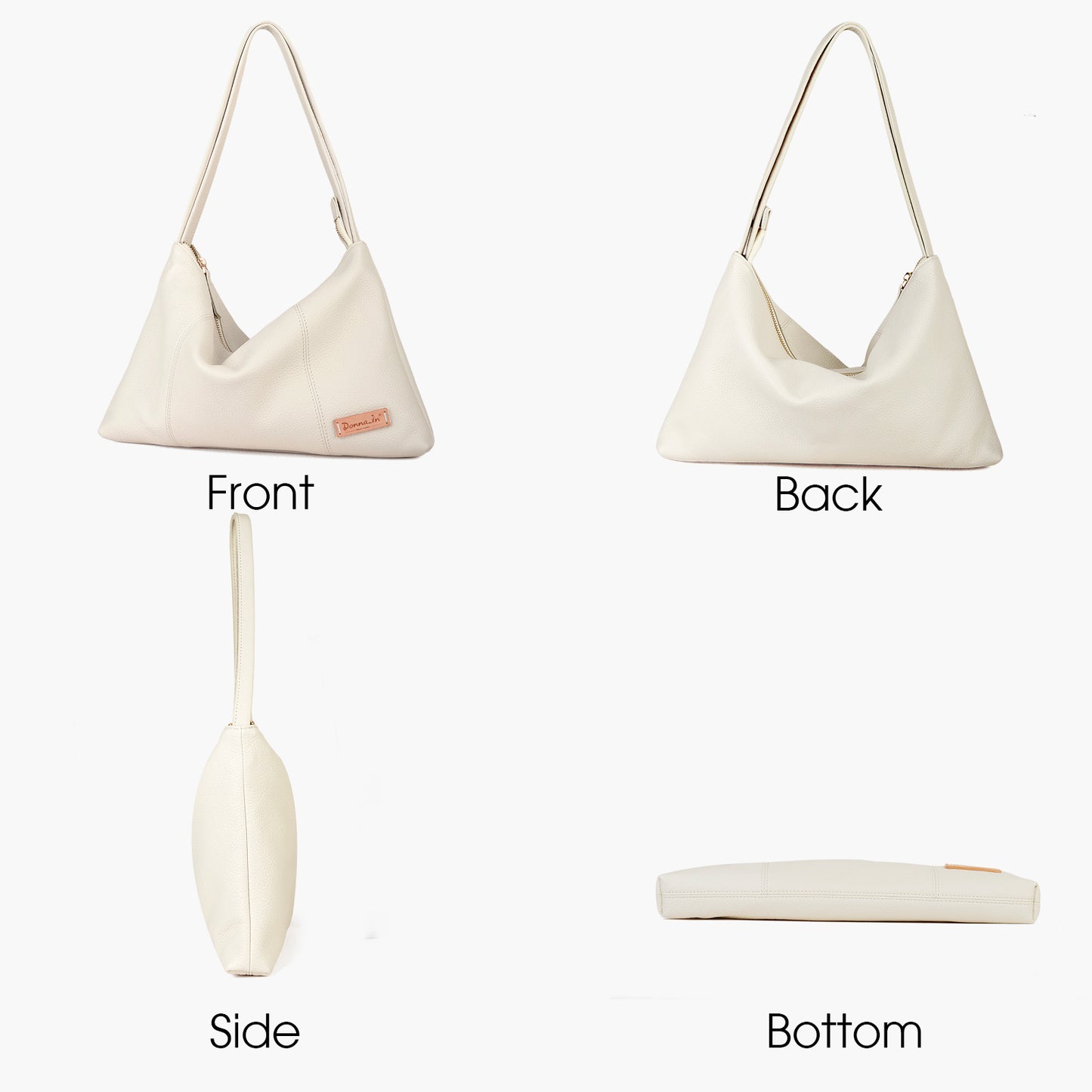 Premium cowhide women's dumpling bag, large-capacity fashionable shoulder bag